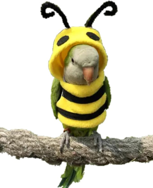 Bird Bee Shape Cosplay Photo Prop for Parrots Lovebird Budgie Parakeet Cockatiel Sun Conure, Small Animals Apparel (X-Large)