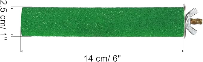 PATIKIL 1x6 Bird Paw Grinding Stick, Bird Wood Perch Stand Cage Accessory for Small Bird Parrot Lovebird Parakeet Cockatiel, Green