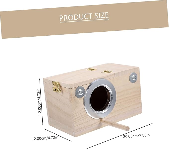 BESPORTBLE Bird Breeding Nest Box for Parakeets and Parrots Natural Wood Bird Incubator Design Comfortable Nesting Environment for Mating and Incubation