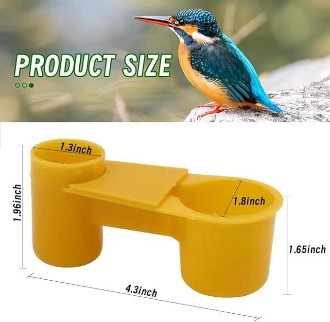 Automatic Bird Drinker Cups 12pcs Pigeon Water Bottle Feeder for Cage(Yellow)