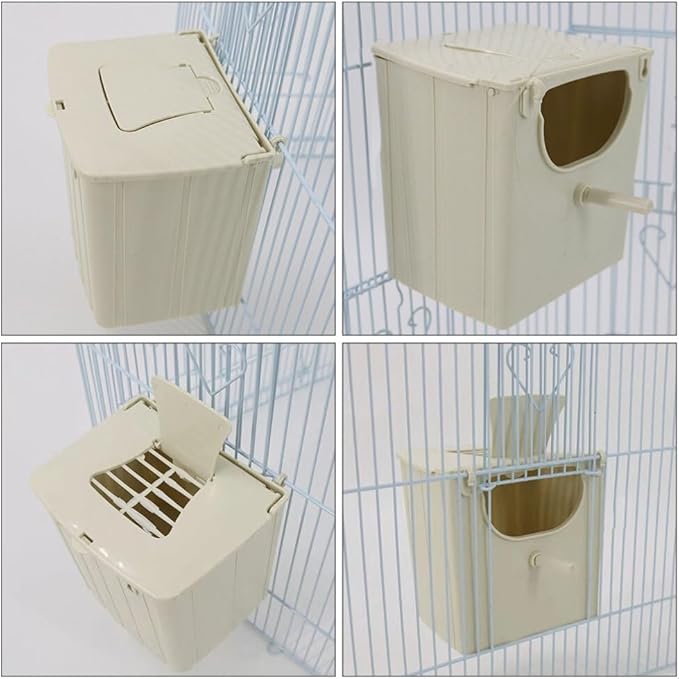 Alipis Bird Breeding Box 3-Pack Hanging Plastic Nesting Box for Parakeets Finches Indoor Outdoor Garden Bird Nesting House