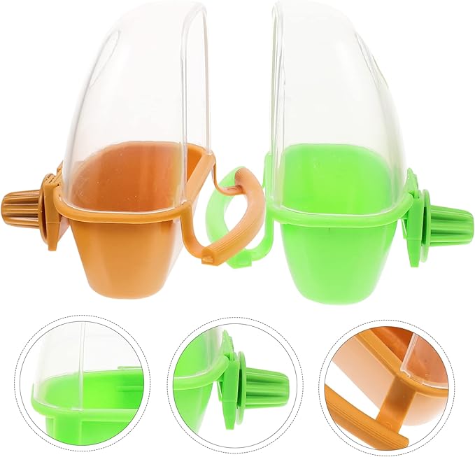 POPETPOP Bird Cage Feeder, 2Pcs - Convenient Hanging Design Plastic Material, Large Capacity, Easy to Install and Use, Versatile for Multiple Pets