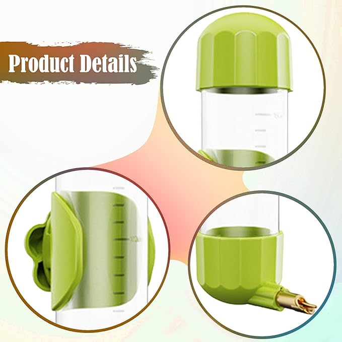 Gralara Bird Water Dispenser Parrot Waterer Cage Accessory Automatic Drinking Device Drinking Bottle for Small Pet Conures Parakeet, Green