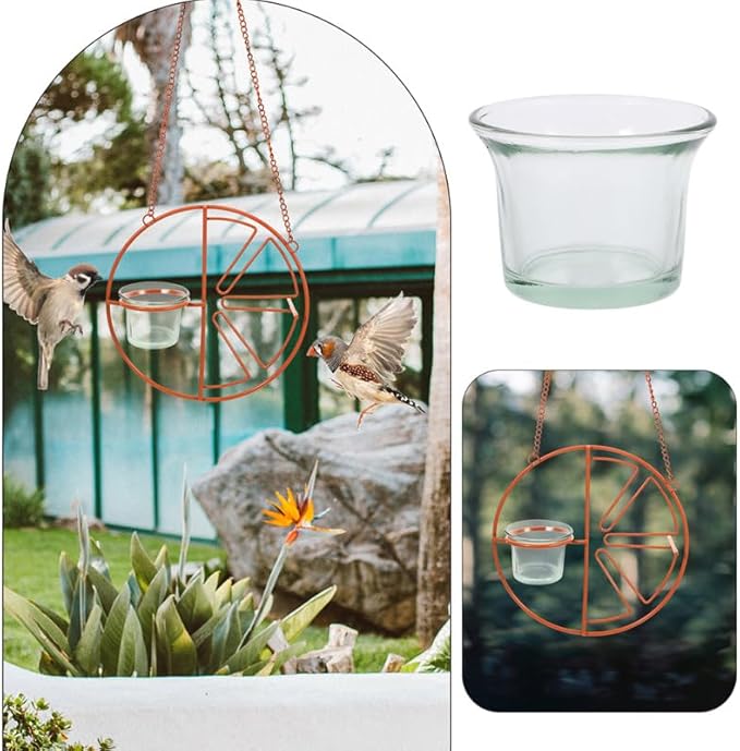 BESPORTBLE 2Pcs Glass Hummingbird Feeder Cups Replacement - Outdoor Hanging Bird Feeder Bowls for Garden Patio Balcony - Durable Glass Bird Accessories