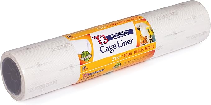 Prevue Pet Products T3 Cage Liner - Bird Cage Accessories, 100 ft Odor Absorbent Protection, Universal Liner for All Birds, Fits Small, Medium, and Large Enclosures, Simplifies Cleaning - Large Size