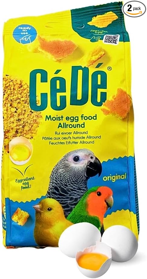 Cédé Moist Egg Food Allround Original 200g – 2 Pack Ready to use Soft Egg-Based Supplement for Ornamental Birds, Ideal for Breeding, Molting & Daily Support, Complements Regular Seed Mix