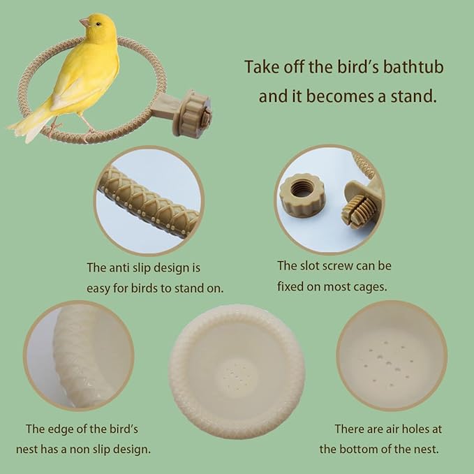 FOIBURELY Bird Nest Canary Finch Parrot Nest with Felt（White）