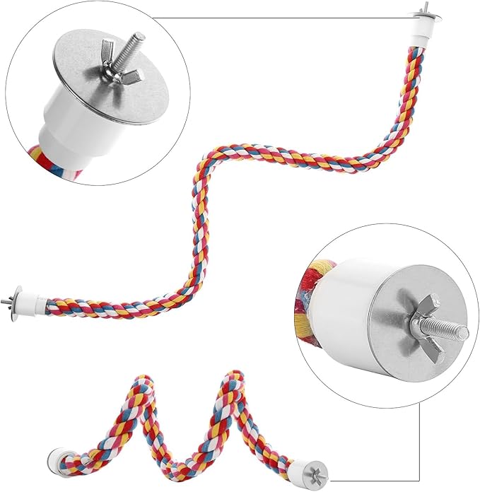 Bird Rope Perches,Parrot Toys 36 inches Rope Bungee Bird Toy (36 inches)[1 Pack]