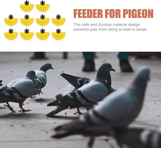 Ipetboom 10Pcs Automatic Bird Water Dispenser Small Pigeon Feeder Quail Chicken Cage Waterer Practical Pet Drinking Bowl 3.54X3.14X1.57In