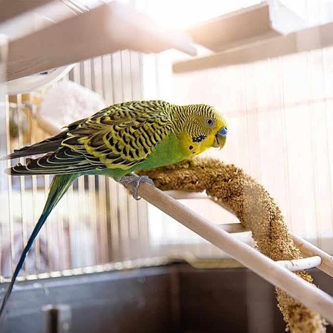 3 Pcs Bird Ladder for Cage Wooden Bird Ladder, Flexible Climbing Bird Toys Hanging Bird Cage Ladder for Parakeets Parrots Cockatoo Lovebirds, Hanging Bird Cage Ladder