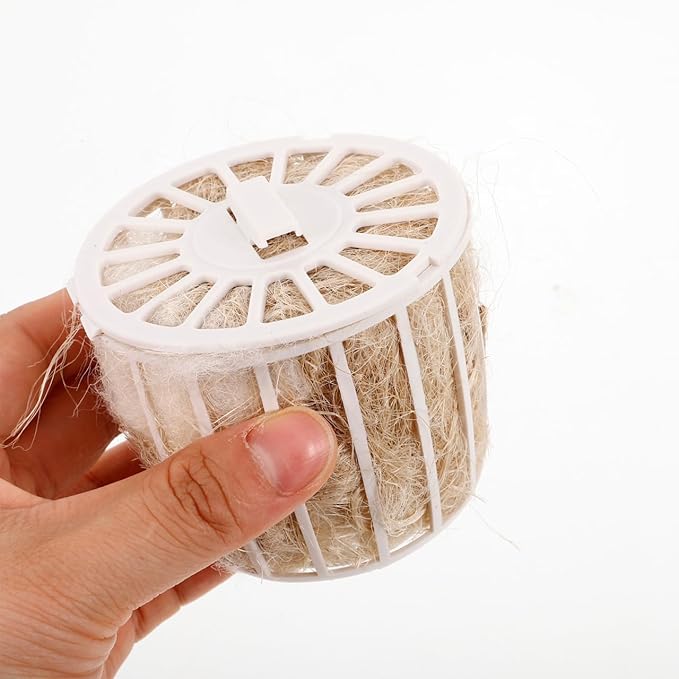Abaodam 2-Pack Bird Nesting Material with Holder, Natural Jute and Cotton Fiber Nesters Building Supplies, Refillable Nesting Starter for Hummingbird Finch Outside and Cage