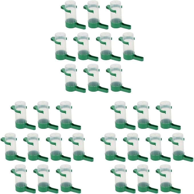 HANABASS 30 Pcs Bird Water Dispenser Automatic Bird Water Feeder Small Feeder Cage Dispenser for Parakeet Loves Canary