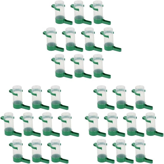 HANABASS 30 Pcs Bird Water Dispenser Automatic Bird Water Feeder Small Feeder Cage Dispenser for Parakeet Loves Canary