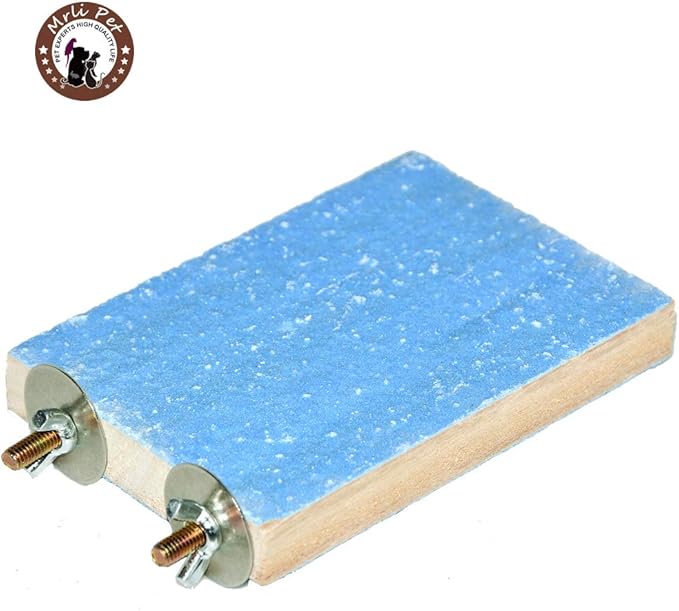 Mrli Pet Bird Cage Accessories, Parrot Perch Stand Platform Natural Wood Grinding for Budgie Parakeet Cockatiels Conure Lovebirds, Blue