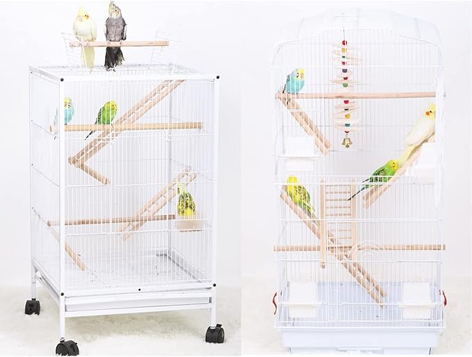 GXXMEI 4PCS Bird Toys - Wooden Ladder Climbing Toys for Parakeets, Parrots, Cockatoo & Lovebirds