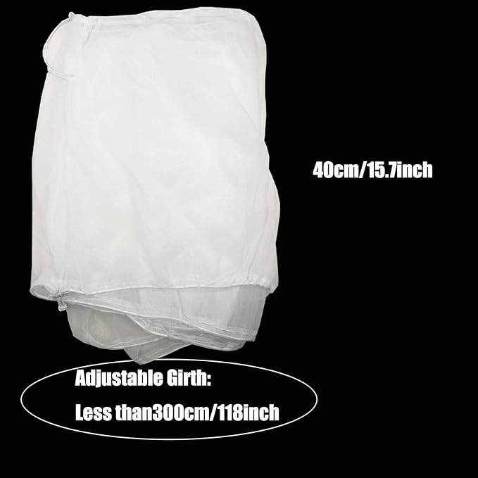 Bird Cage Seed Catcher, Large Bird Cage Cover, 75-118'' Universal Adjustable Birdcage Cover Skirt Soft Airy Nylon Mesh Net for Parakeet Macaw African Round Square Cage, White