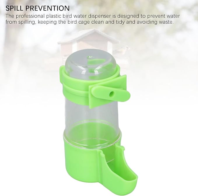 Pet Bird Hanging Water Feeder, 6Pcs EcoFriendly Automatic Bird Cage Water Feeder for Finches (100ml)