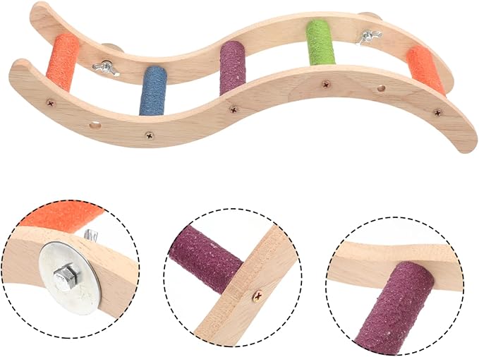 Bird Climbing Ladder Toy Parrot Plaything Hamster Training Ladder Random Color
