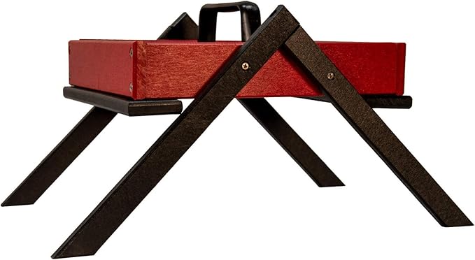 JCs Wildlife Removable Tray Ground Bird Feeder - Platform Bird Feeder - Holds 4 Cups of Seed (Medium, Cardinal Red)