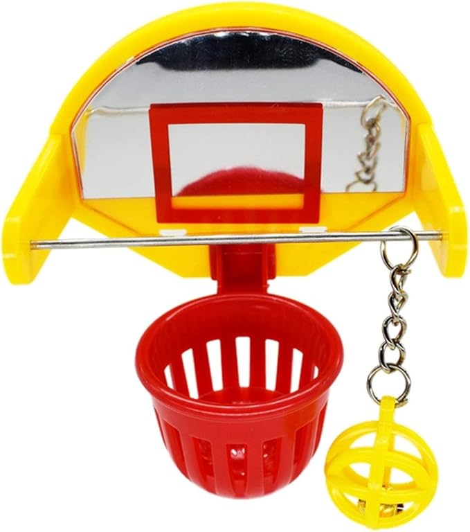 Funny Parrot Birds Basketball Hoop Props Parakeet Chew Toy, 9.3*11