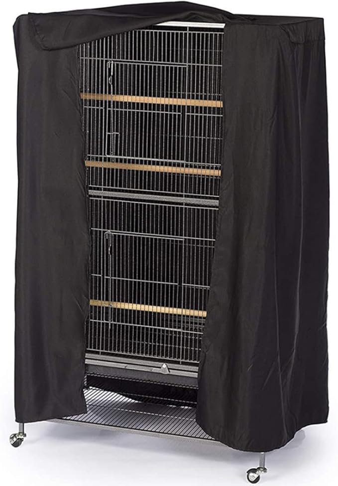 Universal Bird Cage Cover, Waterproof Oxford Cloth, Black, Solid, 122x104x69 cm/48.03x40.94x27.17 inch, Nighttime Sleep