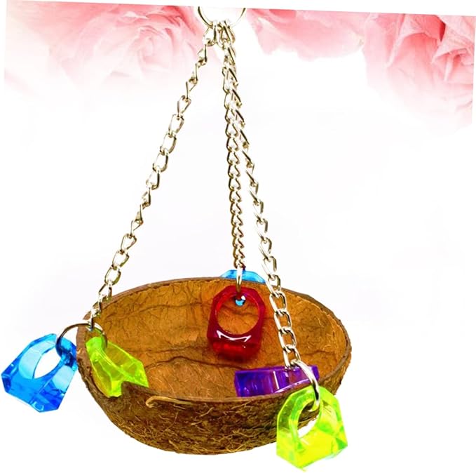 BESPORTBLE Parrot Hanging Nest Coconut Shell Bird Nest Creative for Birds Random Color