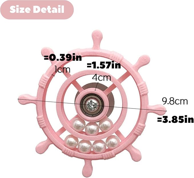Spinning Bird-Toys Bird Cage Toys & Bird Perch Parrot-Parakeet Budgie Cockatiel Conure Macaw Chicken Parrot Enrichment Cage Accessories Small Animal Chewing Toy (Light Pink Spinner)
