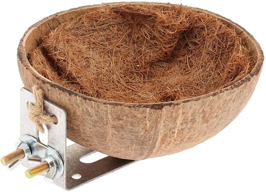 Friendly Coconut Shells Parrot Nest House Cage for Birds Parakeet Parrots Nest Decoration