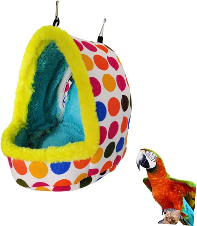 MERRYHAPY Plush Parrot Nest Bird Nest Pet Bird Bed Hammock Bird Cage Parrot Habitat Cave Hanging Tent Sleeping Pad for Parrot Nest Parrot House Birdcage The Bird Box Accessories Toy