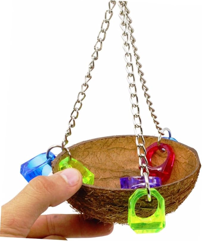 BESPORTBLE Parrot Hanging Nest Coconut Shell Bird Nest Creative for Birds Random Color