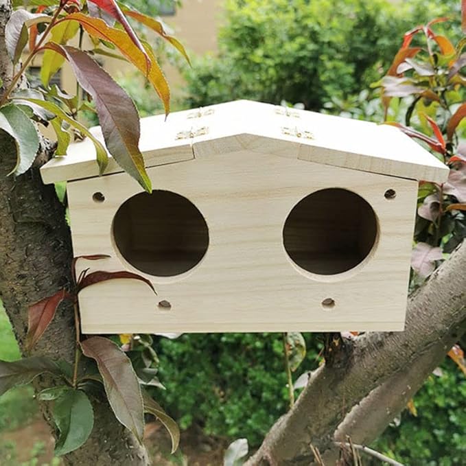Bird House Parakeet Nesting Box, Wooden Bird House,Pet Bird Nest Kits Breeding Box Cage Birdhouse Accessories with Pack Fitting for Parrots Swallows Birds