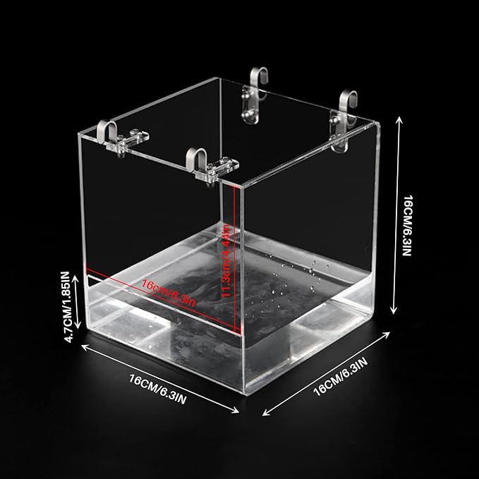 Bird Bath for Cage No-Leakage 6.4inch x 6.4inch Acrylic Clear Bird Bathtub Parrot Parakeets Shower Bird Feeder for Cage Bathtub Box for Small Bird Parrot with 4 Hooks