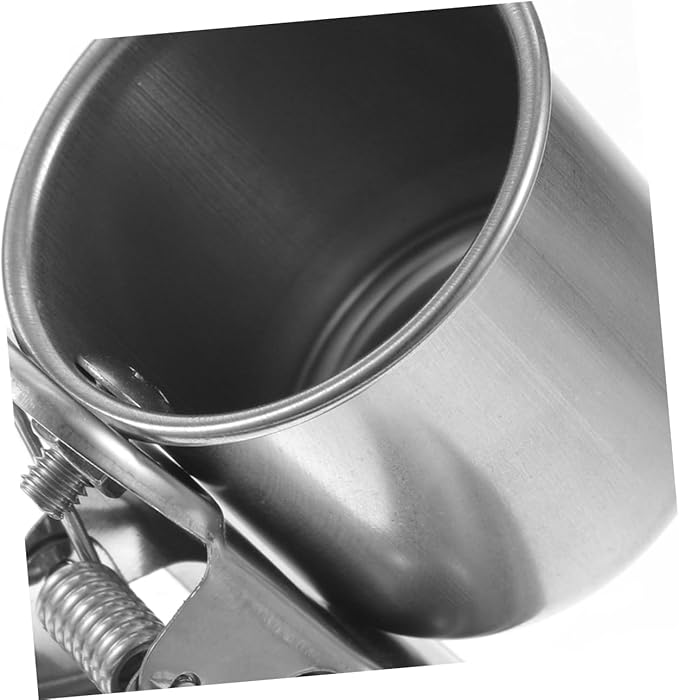 LIOOBO Parrot Feeder Cups with Clamp 4-Pack Stainless Steel Food and Water Bowls for Small Birds Including Parakeets Cockatiels and Lovebirds Cage Feeding