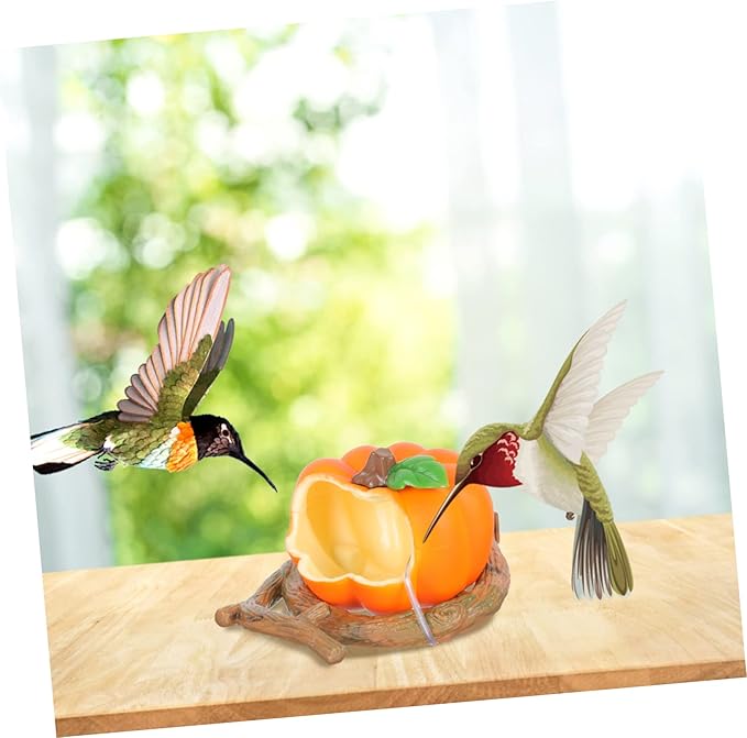 FOMIYES 1pc Pumpkin-Shaped Parrot Feeding Box Bird Food Container for Birdcage Convenient Easy to Fill Bright Colors Attract Birds Dual Function for Food All Cages