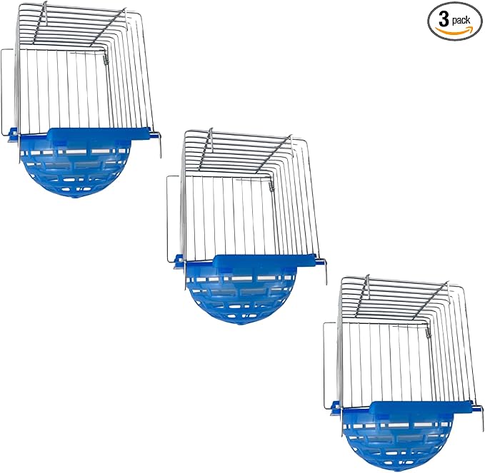 3pcs External Bird Nest for Cage – Stainless Steel Frame with Plastic Base, Ideal for Canaries, Finches, Goldfinches & Small Birds – Easy to Attach & Clean