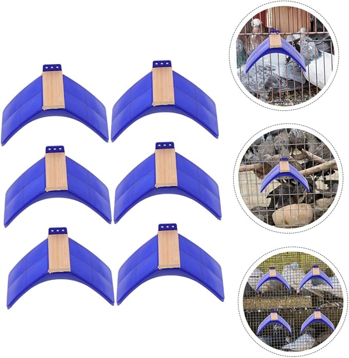 Angoily Solid Wood Pigeon Perch Stand 6Pcs Bird Rest Frame Rack for Pigeon Cage Accessories Indoor Outdoor Bird Playground