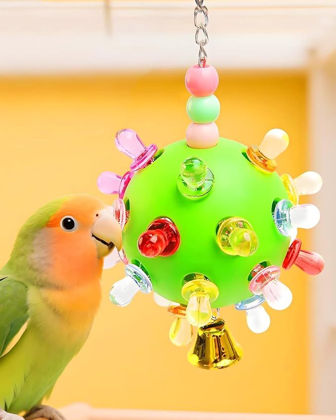 Cockatiel Toy, Parrot Ball Conure Hanging Lovebird Foot Toy, Bird Cage Accessories for Mini Macaw Budgie Small to Medium Birds