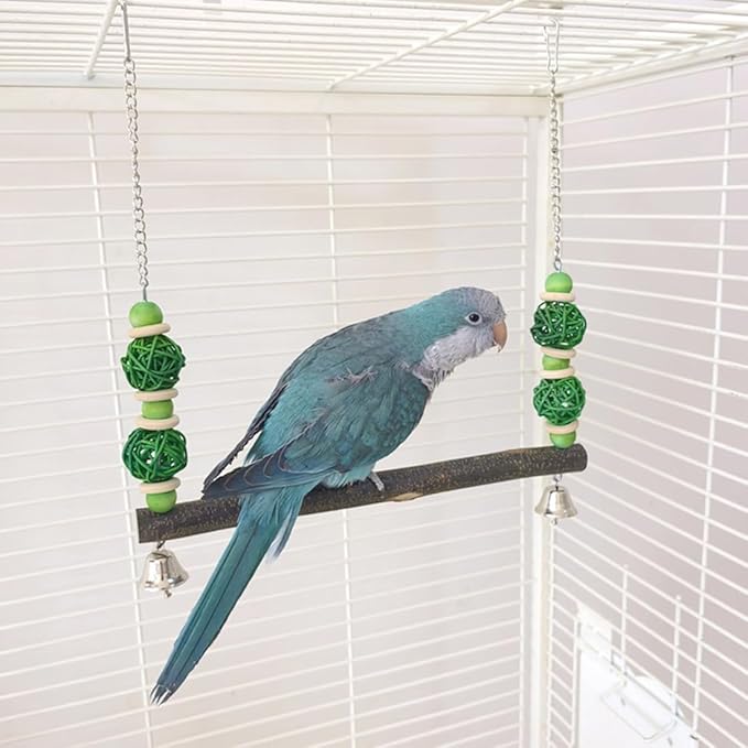 Bird Swing Conure Toys, Parrot Climbing Hammock for Parakeet, Lovebird, Budgie, Cockatiel, Conure, Small Birds