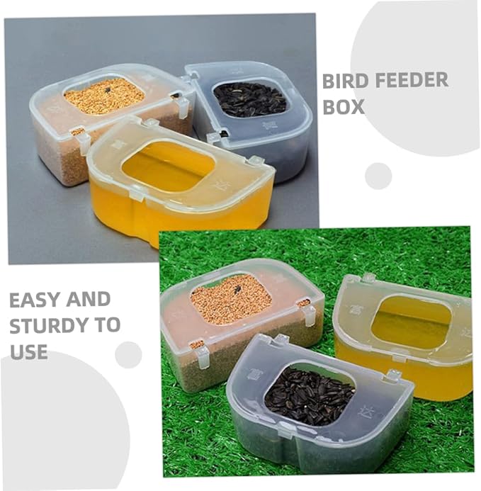 2Pcs Hanging Quail Feeder Transparent Pigeon Supplies with No Waste Design Easy to Clean Bird Cage Feeder for Quail and Pigeons for Bird Lovers