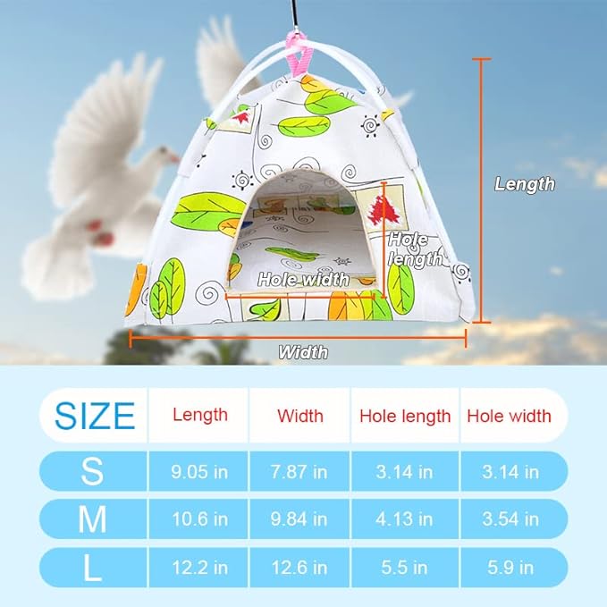 FEimaX Bird Nest House Hanging Hammock Finch Cage, Snuggle Hut Tent for Small Large Medium Parrots Parakeet Lovebird African Grey Budgies Cockatiels