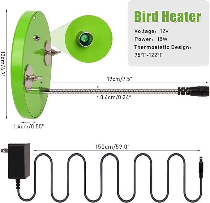 Bird Heater for Cage,Thermostatical Bird Warmer with Mirror to Snuggle up 12V Bird Cage Heating Plate for Cockatiel,Parakeets,Parrots,African Grays