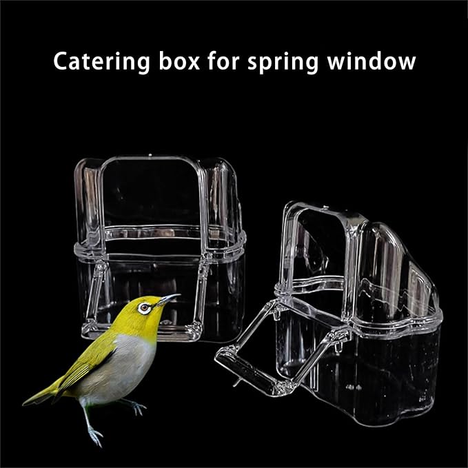 10pcs Clear Bird Feeder Feeding Box for Cage with Easy Installation and Spill Proof Design for Easy