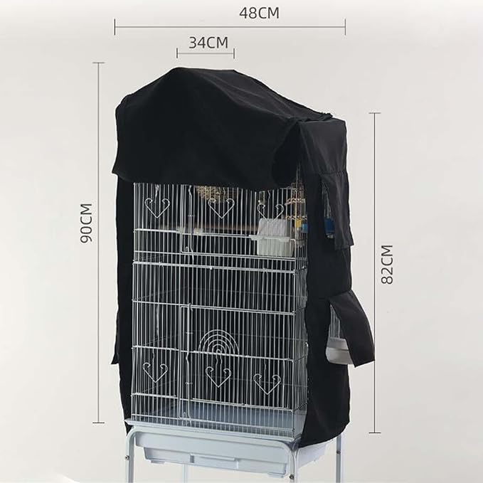 Baoblaze Bird Cage Cover,Blackout Cover Shading Cloth, Washable Birdcage Cover, Windproof for Parrot Parakeets Lovebirds Macaw Square Cages Accessories