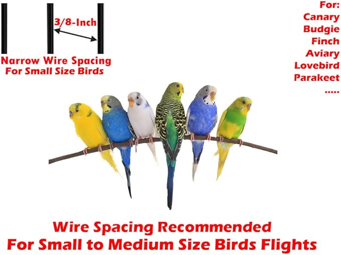 Lot of Breeding Bird Flight Cages for Canary Parakeet Aviaries Budgies Lovebird Finch (Large 30" White Divider)