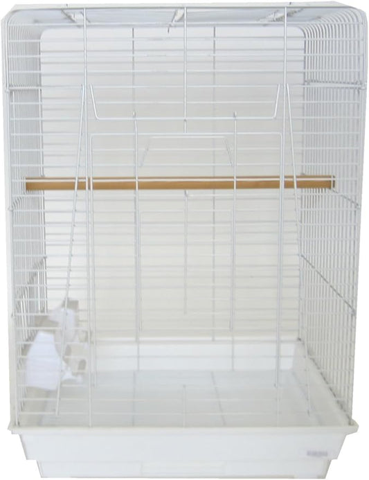 YML 20-Inch by 16-Inch Small Open Play Top Parrot Bird Cage, White