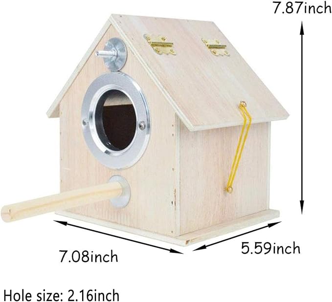 kathson Parakeet Nesting Box,Bird Nest House,Parrots Breeding Mating Hut,Cockatiel Nesting Box for Budgie,Lovebirds,Conure,Canary,Finch and Small Medium Birds,L