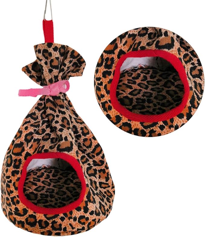 POPETPOP Bird Bed - Bird Hammock, Parrot Perch Tents, Winter Warm Bird Nest House Hanging Cave Hut Hideaway for Macaw African Parakeet Cockatiels Cockatoo Conure - Style 1