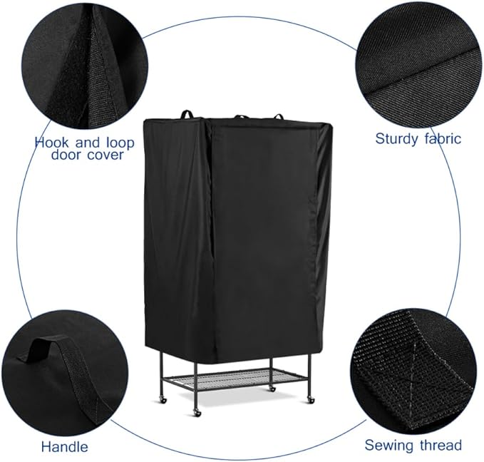 POPETPOP Universal Bird Cage Cover, Good Night Parrot Cage Cover for Birdcage Accessories, Washable&Breathable (Black, Large)