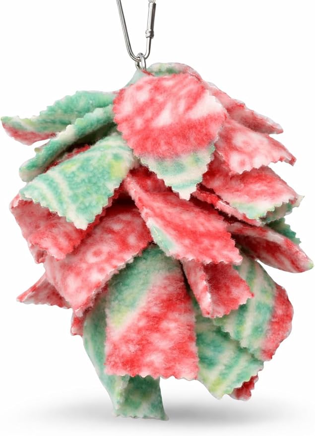 Bonka Bird Toys 1556 Small Fluff Bird Toy – Shreddable Parrot Toy for Budgies, Cockatiels & Small Birds – Colorful Hanging Cage Enrichment Chew Toy (Pack of 2)