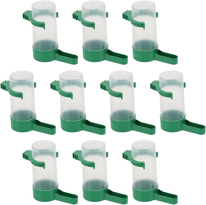 VILLCASE Parakeet Water Dispenser, Plastic, Easy to Install, Transparent, Suitable for Multiple Birds